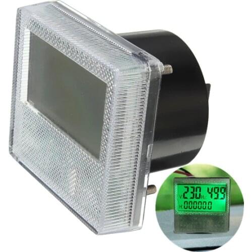 30PCS/LOT AC 80-300V 3in1 LCD Generator Digital Hour Frequency Voltage LED Meter Gauge