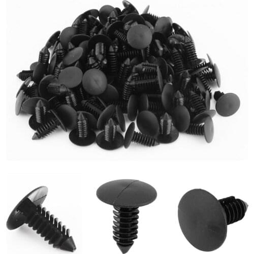 500 pcs/lot 8mm hole Universal Black Cars Lined Cover Barbs Christmas Tree Rivet Bumper Fasteners For Cars