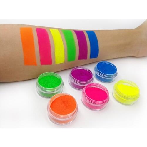 6 Colors/set Neon Pigment Eyeshadow Powder Mixed Bright Matte Mica Dye Colorant Private Label Neon Eye Shadow Makeup Set