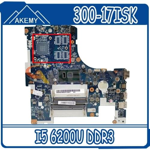Akemy BMWD1 NM-A491 Motherboard For Lenovo 300-17ISK Laptop Motherboard CPU I5 6200U DDR3 100% Test Work