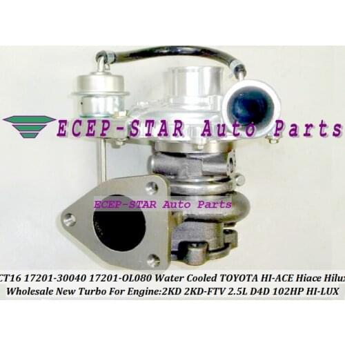 Free Ship Water Cooled CT16 17201-30040 1720130040 17201-OL080 Turbo For TOYOTA HI-ACE HI-LUX Hilux Hiace 2.5L 2KD 2KD-FTV 102HP