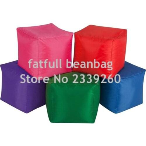COVER ONLY NO FILLER - GREEN Square many colors sitting cube outdoor waterproof bean bag pouf ottoman