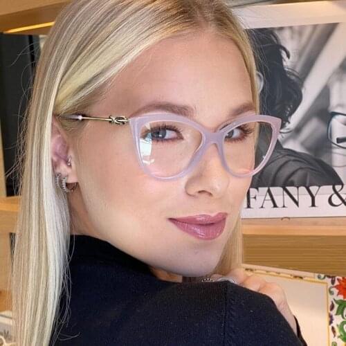Luxury Brand Metal Frame Glasses Frame Clear Lens Women Fashion Cat Eye Eyeglasses Frame For Female Myopia Glasses Frame