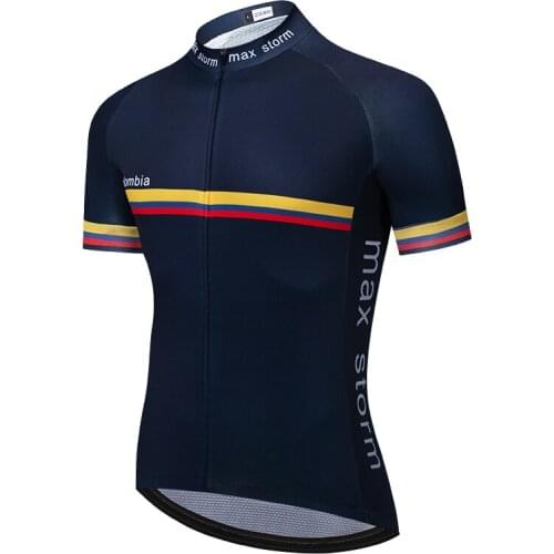 Cycling Jersey 2019 colombia Blue New Team Custom Road Mountain Racing Top Bike Jersey Maximum Storm