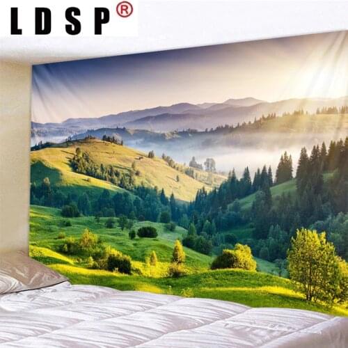 LDSP Tapestry Forest Mountains Landscape Wall Hanging Wall Covering Rugs Background Cloth Beach Mat Blanket Art Home Decor
