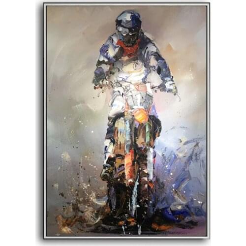Oil painting Motorcycle riders Modern Abstract painting art hand painted Canvas Painting motorcycle art Unique design 2020041601