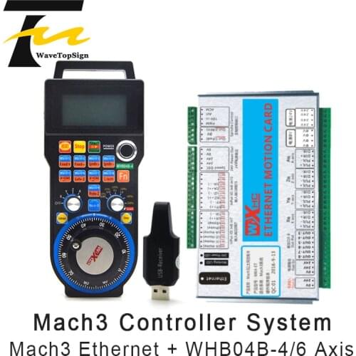 Mach3 Controller Kit XHC 2MHz Ethernet Breakout Board 3 4 6 Axis Motion Control Card With MPG Wireless Pendant Handwheel WHB04B