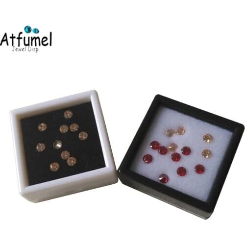 50Pcs Gemstone Diamond Jewelry Display Box Loose Diamond Storage Case Holder Earrings Organizer Container White Black Wholesale