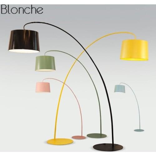 Creative Fishing Floor Lamp Modern LED Switch Standing Lamp for Living Room Bedroom Home Atmosphere Decor Macaron Light Fixtures