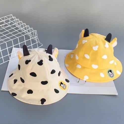 Cute cartoon Baby Bucket Hat Children Sun Hats Intant Toddler Beach Cap Sunbonnet Fedoras Outdoor Sunscreen Fisherman Beanie