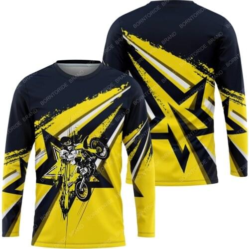 2021 enduro jerseys motocross mx bike mtb cycling t-shirt men summer team camiseta dh long sleeve downhill clothes Borntoride