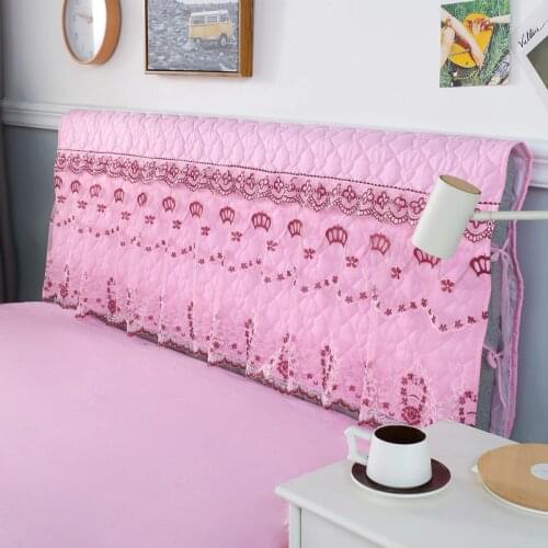 Romantic Cotton Quilted Bed Headboard Cover 200x55cm Luxury Lace Bed Head Dust Cover Princess Pink Lace Soft Graceful Head Cover