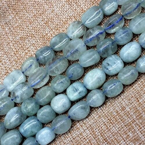 Natural Stone Aquamarine Irregular Shape 10-14mmDiY jewelry making bracelet necklace Approx 39cm