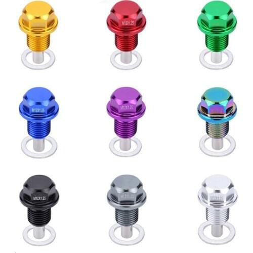 NS Modify M12*1.25 Magnetic Oil Drain Plug Magnetic Oil Sump Nut Sump Screw Drain Magnetic Oil Plug Nut JDM