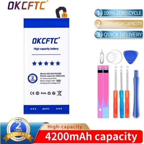 Original Battery for Samsung Galaxy Galaxy A8 2018 (A530) A530 SM-A530F 4200 mAh EB-BA530ABE Phone Replacement Batteries