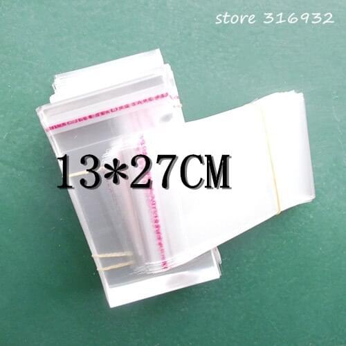 Wholesale 13*27cm Clear Self Adhesive Seal Plastic Bags OPP Bags bolsas plastico regalo 13*27 cm