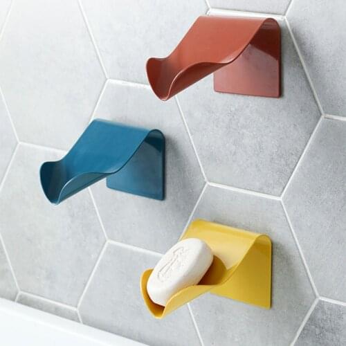 Self Adhesive Soap Dish Saver Holder Countertop Soap Drainer V-shape Soap Sponge Storage Holder for Bathroom Shower Kitchen
