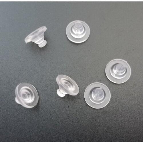 SEA MEW 100 PCS 11mm*7mm Transparent Earplugs Stud Earring Stopper DIY Earrings Accessories