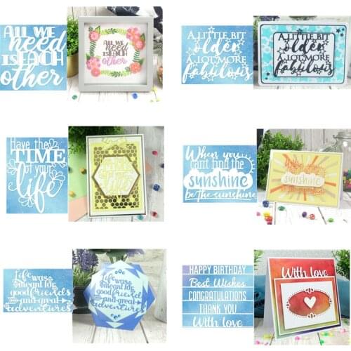 Special Words With Personalized Letters Best Wishes Metal Cutting Dies For DIY Scrapbooking Album Paper Make A Warm Cards