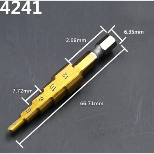 The Pagoda Shape HSS Hex Shank Pagoda Metal Steel Step Drill Bit Hole Cutter Cut Tool A Single Pack 4-12mm