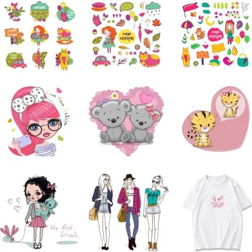 Iron-on Transfers for Clothing Patches Clorhing Stickers Stripe Dress Diy Girls Patch Vinyle Adhesive Flex Fusible Transfer A