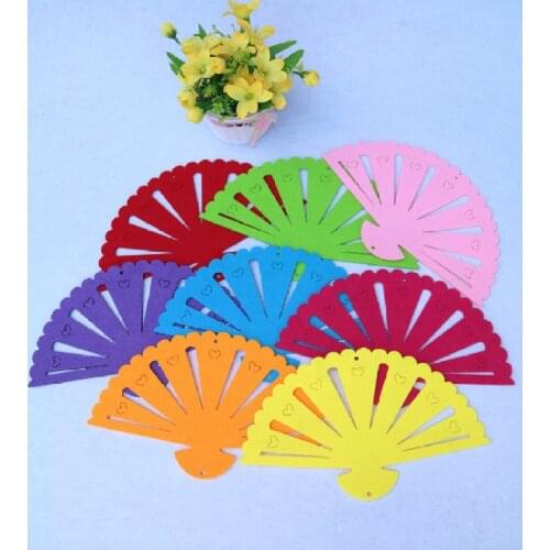 XICC Kindergarten Classroom Handmake Fan Felt Fabric Colorful Fan Wall Stickers Non-woven Felt Craft Accessories for Home DIY