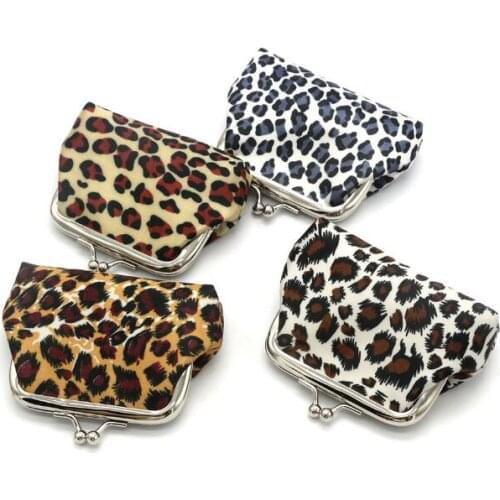 12pcs Women Polyester Leopard Prints Min Coin Purses Mix Color