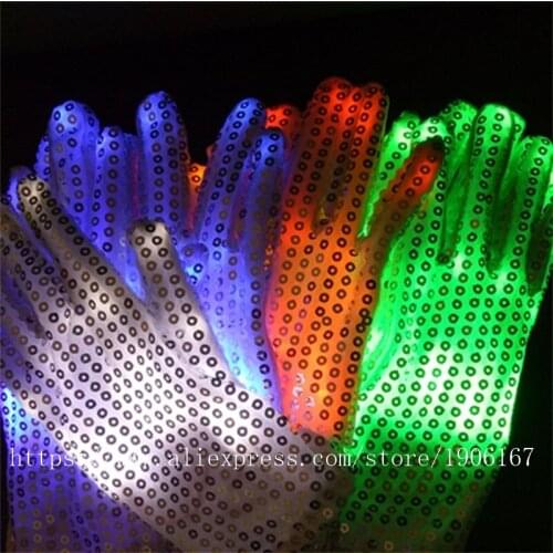 10 Pairs Wholesale Price Led Luminous Party Gloves Super Bright Stage Performance Dance Wear Light UP Props