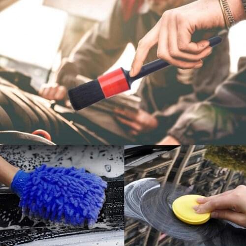 Plastic 15Pcs Car Interior Exterior Washing Tools Long-Lasting Car Detailing Brushes Kit Comfortable Grip for Dashboard