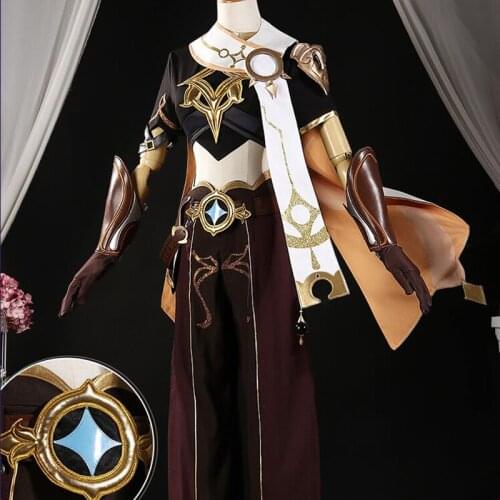 2021 Genshin Impact Traveler Aether Game Suit Cool Gothic Uniform Cosplay Costume Halloween Party Outfit For Men Clothes