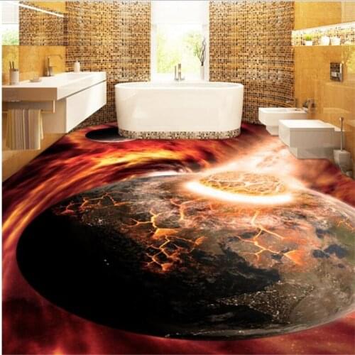 Beibehang 3D personalized custom floor stickers fantasy cool sky outdoor visual impact three - dimensional tile painting