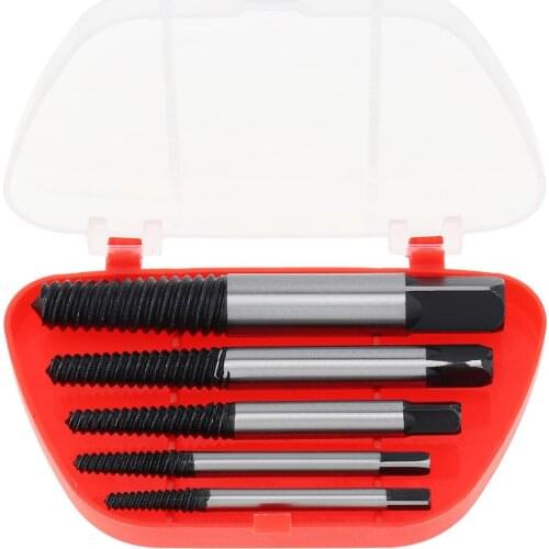 5pcs/lot Screw Extractors Broken Damaged Screw Extractor Drill Bit Guide Set Broken Bolt Remover Easy Out Set