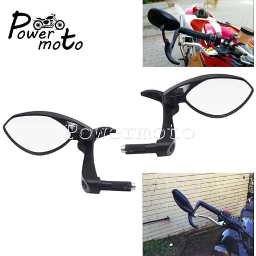 7/8" 22mm Motorbike Folding Bar End Rear View Mirrors All In One Unit Side Mirror + Hand Lever Guard for Honda CBR CB NC CRF VFR