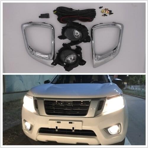 PICKUP CAR ACCESSORIES DAYTIME RUNNING LIGHT DRL RONT DAY LIGHTS FOG LAMPS FIT FOR NAVARA NP300 FOG LAMP COVERS 2015-2018