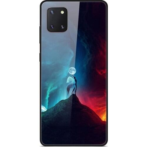 For Samsung Galaxy Note 10 Lite Phone Case Tempered Glass Case Back Cover Series 3