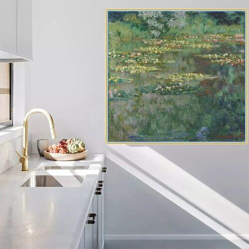 Citon Claude Monet《The Waterlily Pond》Canvas Art Oil Painting Famous Artwork Poster Picture Modern Wall Decor Home Decoration