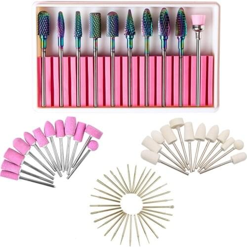 Nail Milling Cutters Tungsten Carbide Nail Drill Bits Nail Art Sanding Bands Electric Nail Drill Machine Bit Nail Drill Tools