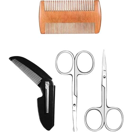 Beard Shaping Tool, Beard Shaping Template & Guide, for Perfect line up & Edging || Comes with Beard Shaper & Wood and Folding