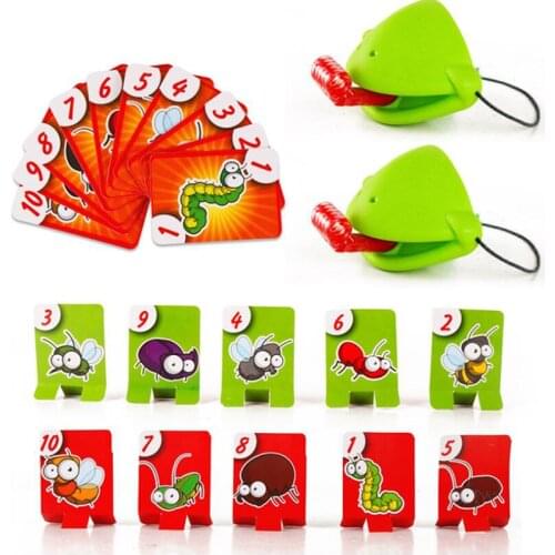 Chameleon Lizard Mask Wagging Tongue Lick Cards Board Game for Children Family Party Toys Funny Desktop Game Toys