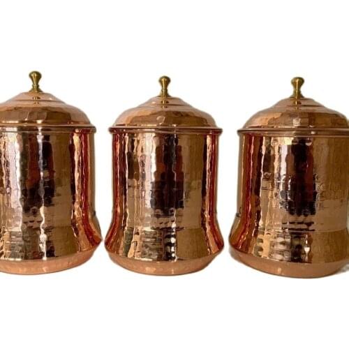 1000ml Handmade Mid Century Canister Vintage Halloween Copper Candy Container 100% Pure Copper Storage Box Tabletop Centerpiece