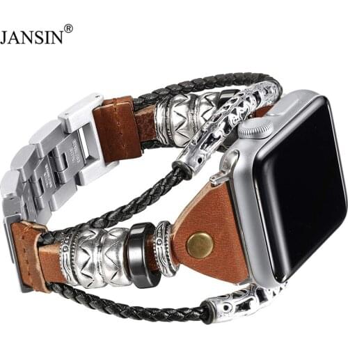 Leather Strap For Apple Watch Band 44mm 40mm SE Series 6 5 4 3 2 Replacement Bracelet Belt For Apple Watch Band 42mm 38mm