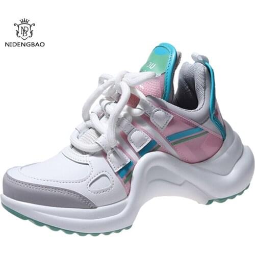 Fashion Sneakers Women Breathable Mesh Shoes Female Shoes Sneaker Lace Up High Leisure Women Vulcanize Shoe Platfrom