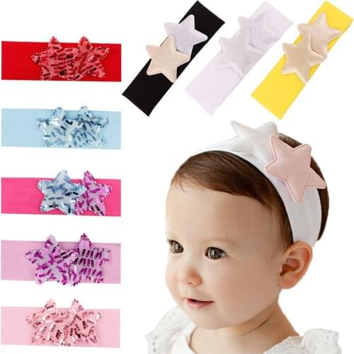 2020 Hot Selling Supreme Baby Girl Kids Bebe Children Star Headband Hair Accessories Band Bow Newborn Photography Props Headwear