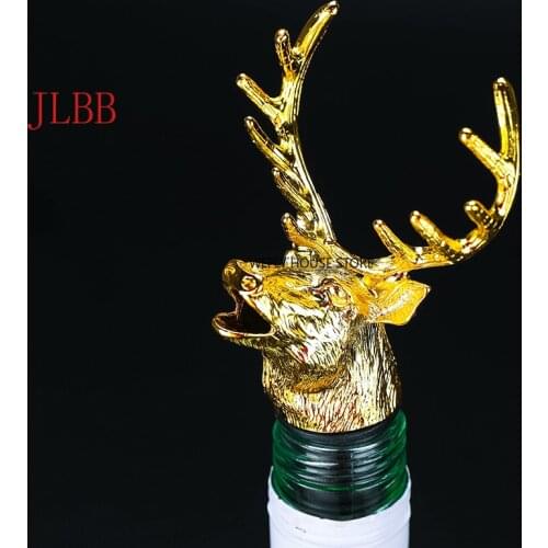 Hot Selling 3 Colors Golden Deer Head Wine Mouth Elk Decanter Zinc Alloy Wine Set Rose Gold Bar Family Wine Tools Accessories