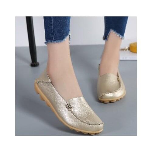 HOT New 2017 Women genuine Leather Shoes Slip on women Flats Comfort shoes woman moccasins Spring summer Winter shoes