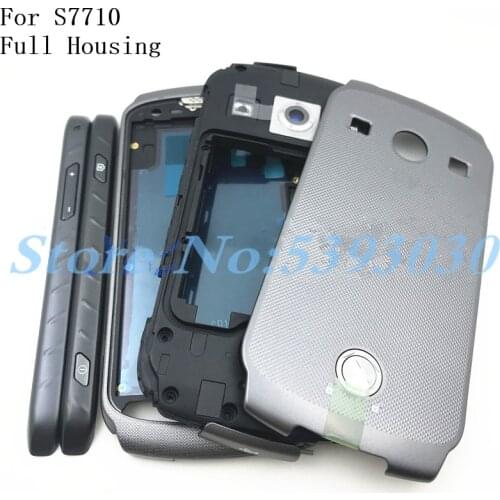 New Full Housing For Samsung Galaxy Xcover 2 S7710 Middle Frame Front Faceplate Bezel Housing+battery case cover + Logo