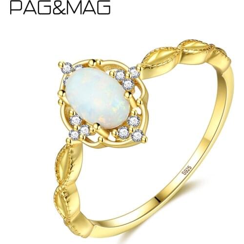 PAG&MAG Korean Water Drop Opal Ring Real Sterling Silver 925 Ring For Women Promise Ring Jewelry anillos plata 925 SR0313