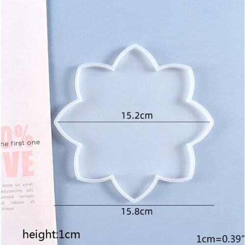 DIY Crafts Crystal Epoxy Resin Mold Lotus Coaster Tray Cup Mat Silicone Mould J60E