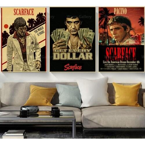 Scarface Movie Posters Good Quality Painting Vintage Poster Kraft Paper For Home Bar Wall Decor/Stickers