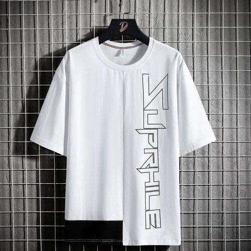 Sport MenS T-shirts Fashion Cool 2021 Summer Short Sleeves Black White Tshirt TOP Tees Oversized 7XL 8XL